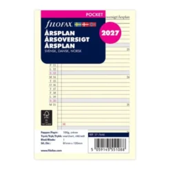 Filofax Årsplan Pocket 2027 (8,1x12cm)