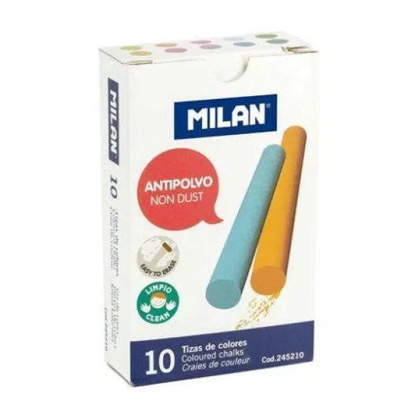 Färgade tavelkritor Milan 10-Pack