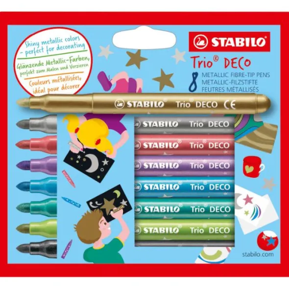 Färgpenna Stabilo Trio Deco 8-pack