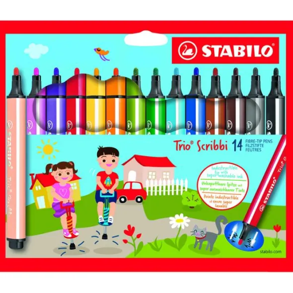 Färgpennor Stabilo Scribbi 14-pack