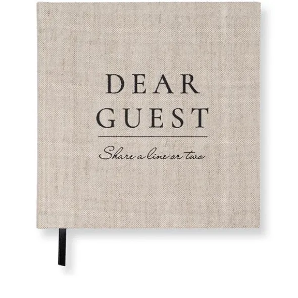 Gästbok "Dear Guest" 185 x 185 Rough Linen