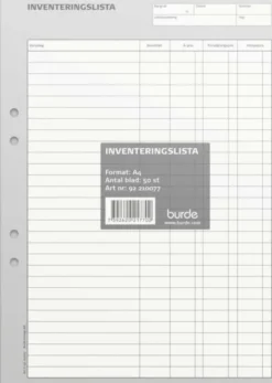 Inventeringslista A4
