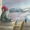Julkort Cancerfonden 10-pack Tomte spanar/Tomte vid husgavel