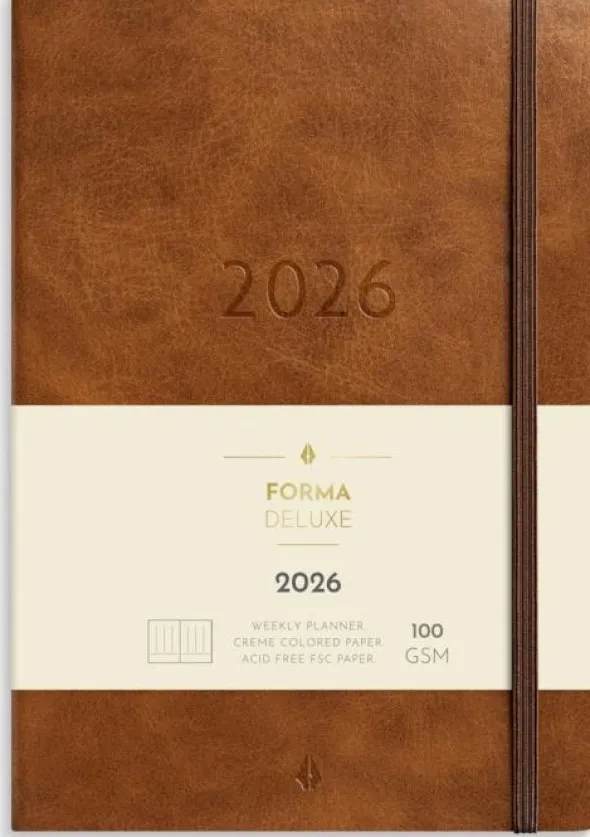 Kalender Agency Forma Deluxe brun 2026