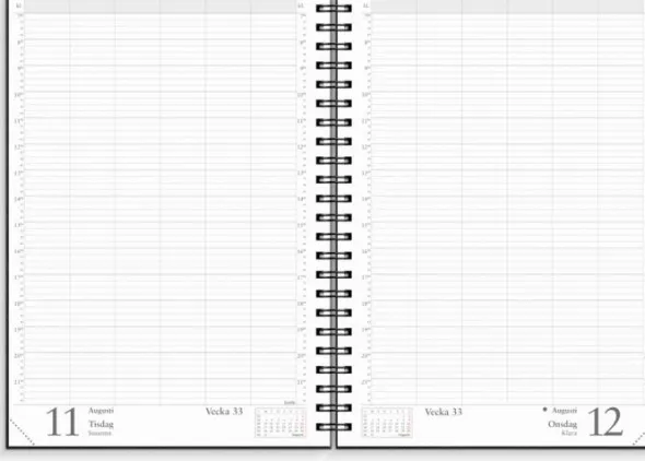 Kalender Bokningsjournalen svart kartong 2026