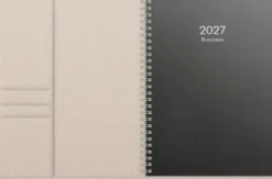 Kalender Business beige konstläder 2027