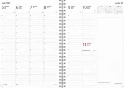 Kalender Business svart konstläder med slejf 2027