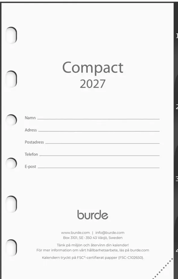 Kalender Compact grundsats 2027