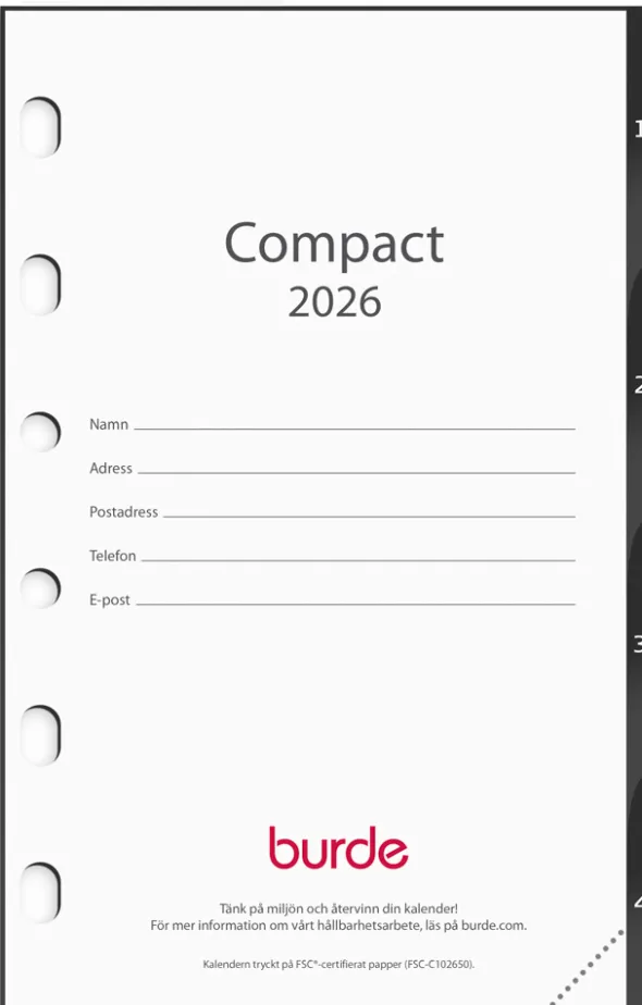 Kalender Compact grundsats 2026