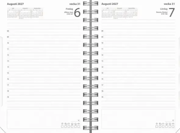 Kalender Dagbok beige konstläder 2027