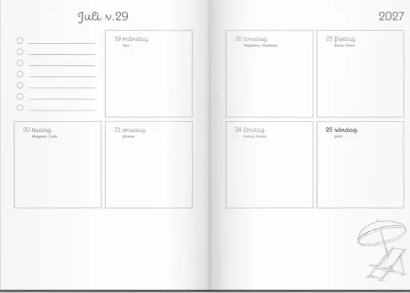 Kalender 2027 Doodle inbunden