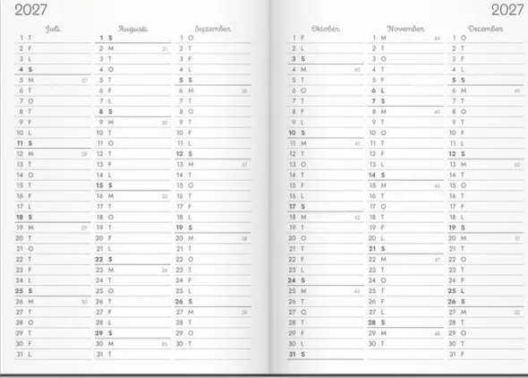 Kalender Doodle inbunden 2026-2027