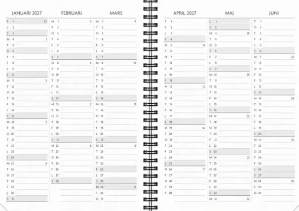 Kalender 2027 Få det gjort svart