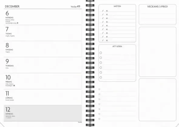 Kalender 2027 Få det gjort svart