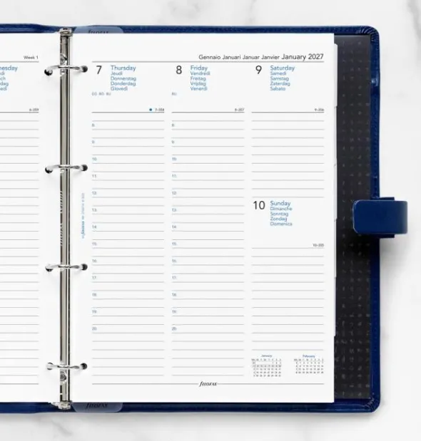 Kalender Filofax Dagbok A4 vecka/uppslag 2027 (21x29,7cm)