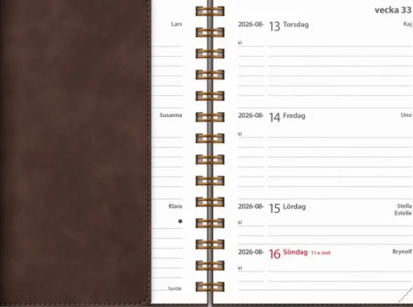 Kalender Leader Twist brun 2026