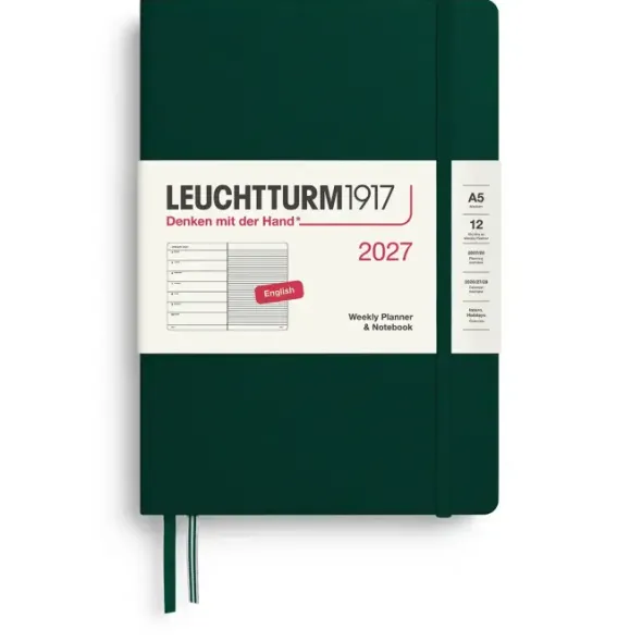 Kalender Leuchtturm1917 A5 vecka/notes Forest Green 2027