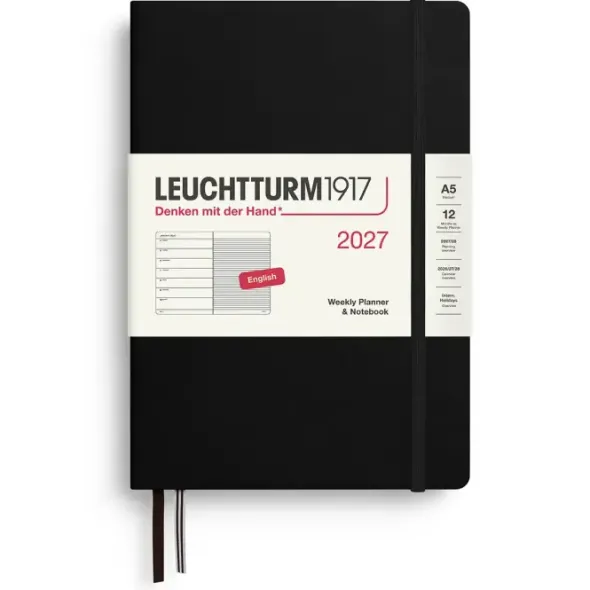 Kalender Leuchtturm1917 A5 vecka/notes Black 2027