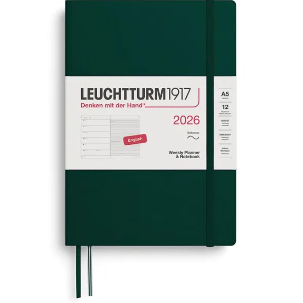 Kalender Leuchtturm1917 A5 vecka/notes Soft Forest Green 2026