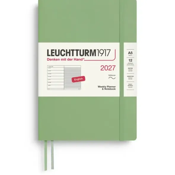 Kalender Leuchtturm1917 A5 vecka/notes Soft Sage 2027