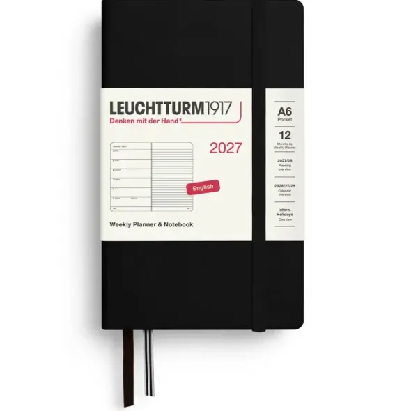 Kalender Leuchtturm1917 A6 vecka/notes Black 2027