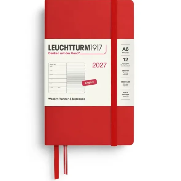 Kalender Leuchtturm1917 A6 vecka/notes Cherry 2027