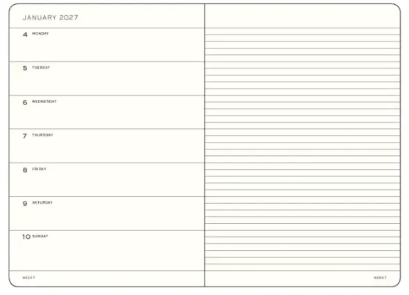 Kalender Leuchtturm1917 A6 vecka/notes Soft Indigo 2027