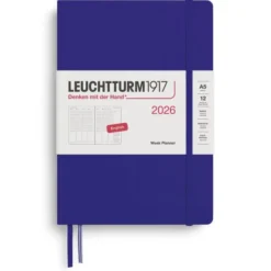 Kalender Leuchtturm1917 A5 vertikalt veckouppslag Ink 2026