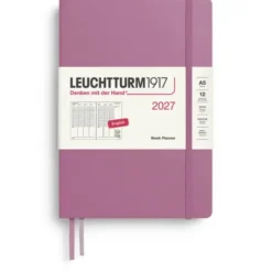 Kalender Leuchtturm1917 A5 vertikalt veckouppslag Dusty Rose 2027