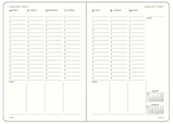 Kalender Leuchtturm1917 A5 vertikalt veckouppslag Indigo 2027