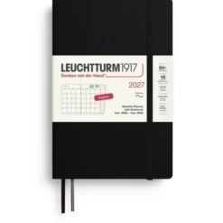 Kalender Leuchtturm1917 B6 Soft Månad/Uppslag 16m 2027 Black