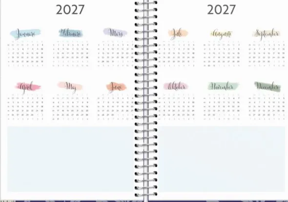 Kalender 2026 Life Organizer blå