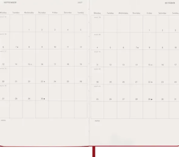 Kalender Moleskine Daily Hard Large Red 2027