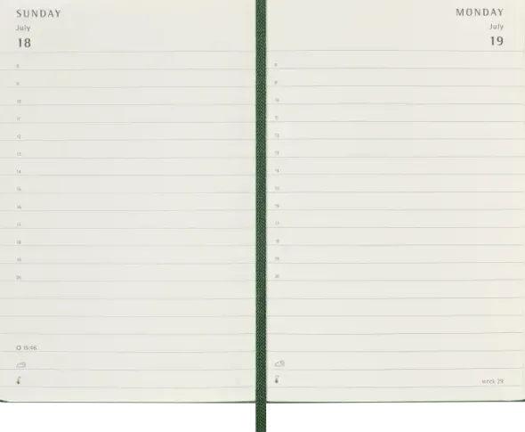 Kalender Moleskine Daily Hard Pocket Myrtle Green 2027