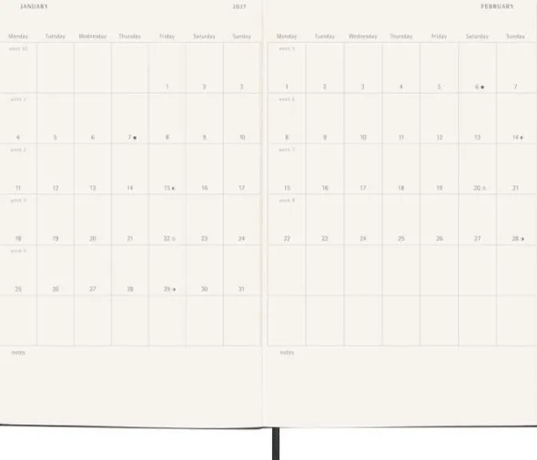 Kalender Moleskine Daily Planner Hard Large 26/27