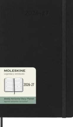 Kalender Moleskine Horizontal Weekly Black Hard Large 26/27
