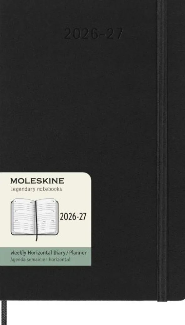 Kalender Moleskine Horizontal Weekly Black Hard Large 26/27