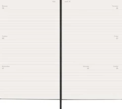 Kalender Moleskine Horizontal Weekly Black Hard Large 26/27
