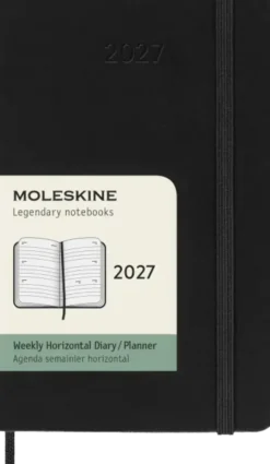 Kalender Moleskine Horizontal Weekly Black Hard pocket 2027