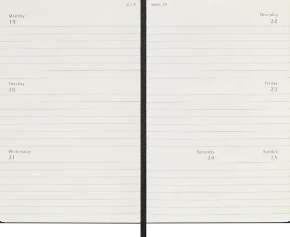 Kalender Moleskine Horizontal Weekly Black Hard pocket 2027