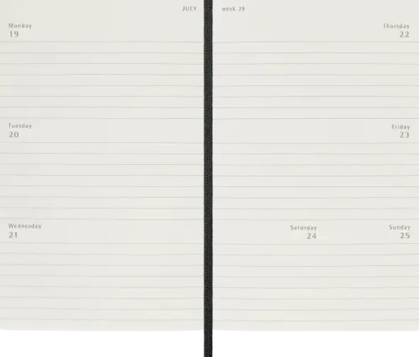 Kalender Moleskine Horizontal Weekly Black Soft Pocket 2027