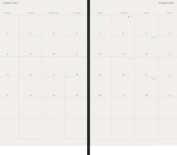 Kalender Moleskine MonthNote Black Soft Large 2027