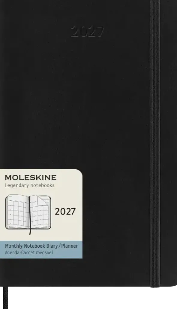 Kalender Moleskine MonthNote Black Soft Large 2027