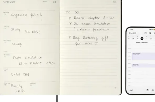 Kalender Moleskine Smart Digital Planner 12M Week Note Large Svart 2027