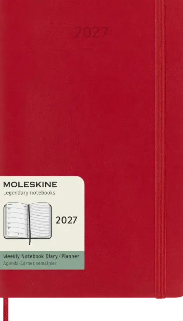 Kalender Moleskine Weekly notebook Large Red Soft 2027