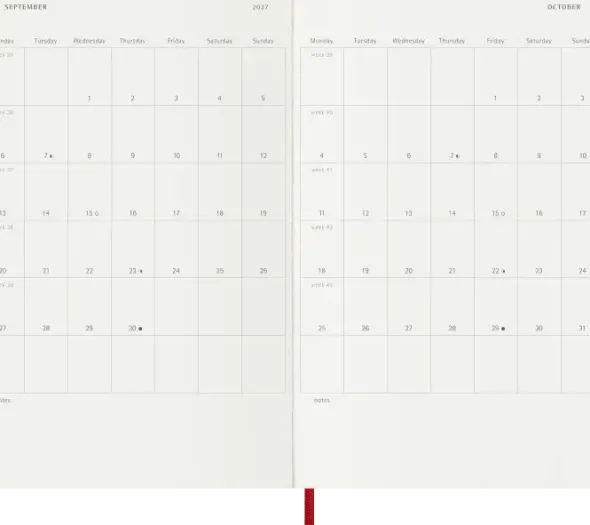 Kalender Moleskine Weekly notebook Large Red Soft 2027