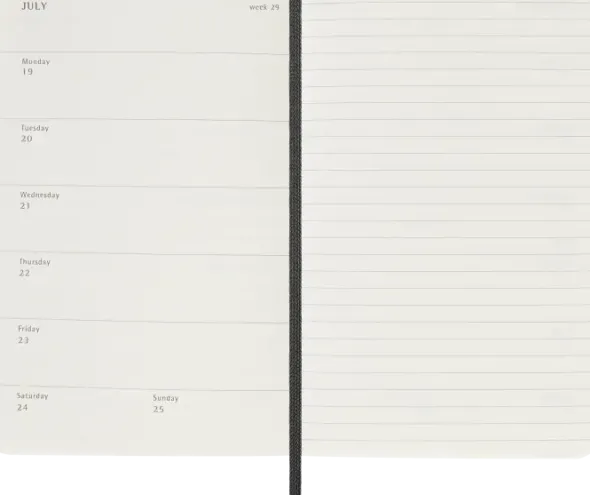 Kalender Moleskine Weekly Notebook Black Soft Pocket 2027