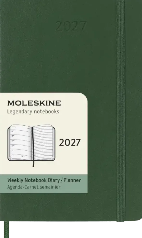 Kalender Moleskine Weekly Notebook Myrtle Green Soft Pocket 2027
