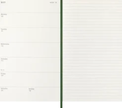 Kalender Moleskine Weekly Notebook Myrtle Green Soft Large 2027