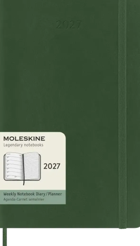 Kalender Moleskine Weekly Notebook Myrtle Green Soft Large 2027
